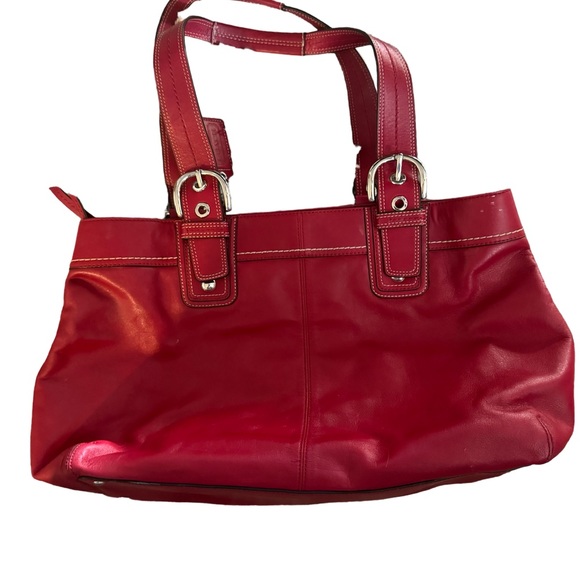 Coach buttery leather red sack purse - Picture 2 of 6
